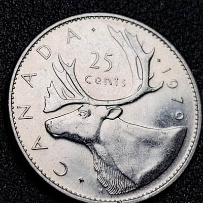 泉币菌-第156场-精品福利场 - 原光美品 高币值 加拿大1979年1/4加拿大元 伊丽莎白二世 驯鹿 24mm