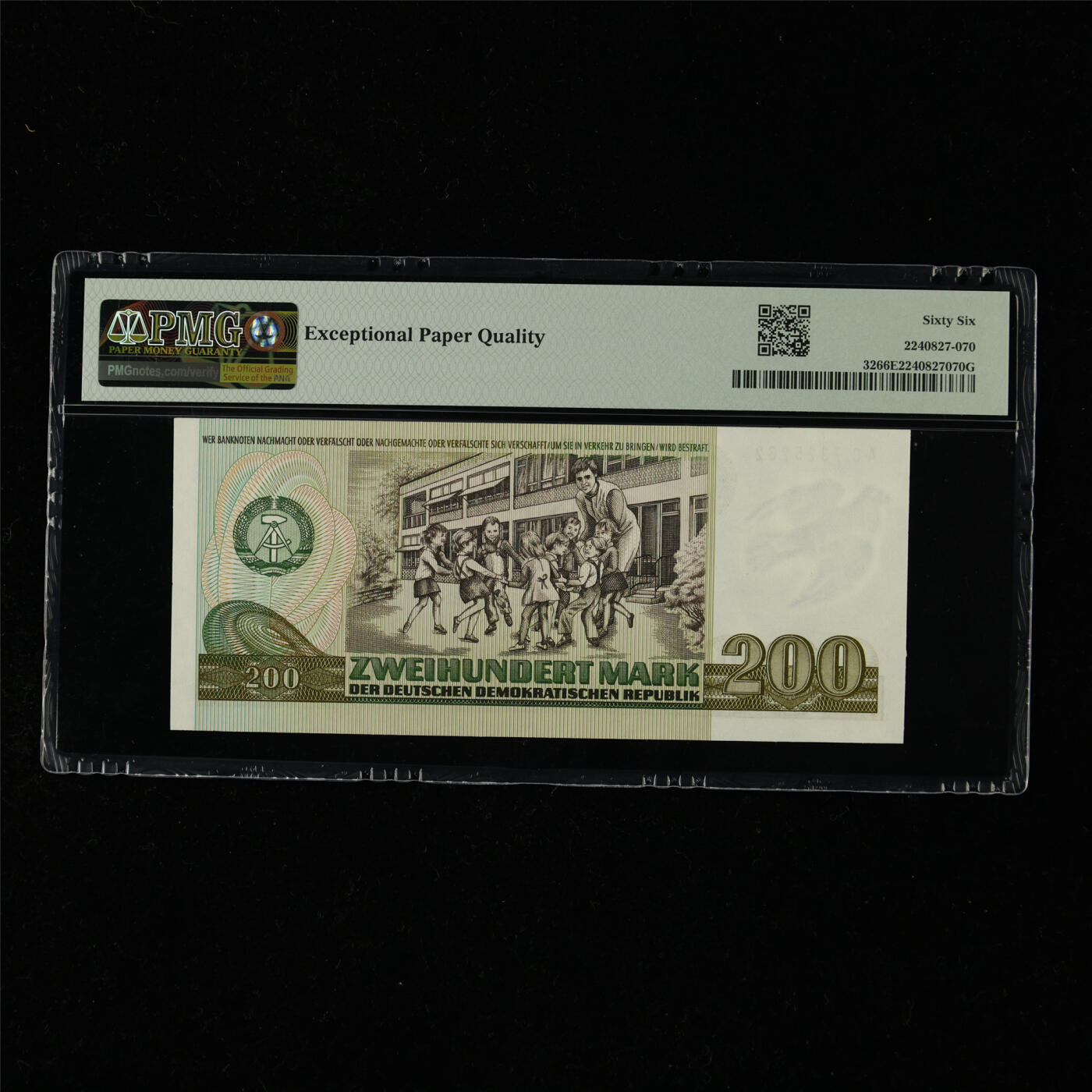 【亘邦集藏】第218期拍卖 1985年 德国200马克 PMG 66EPQ AC7325232