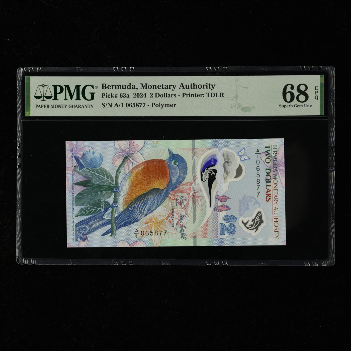 【亘邦集藏】第218期拍卖 2024年 百慕大群岛2元 PMG 68EPQ A/1 065877
