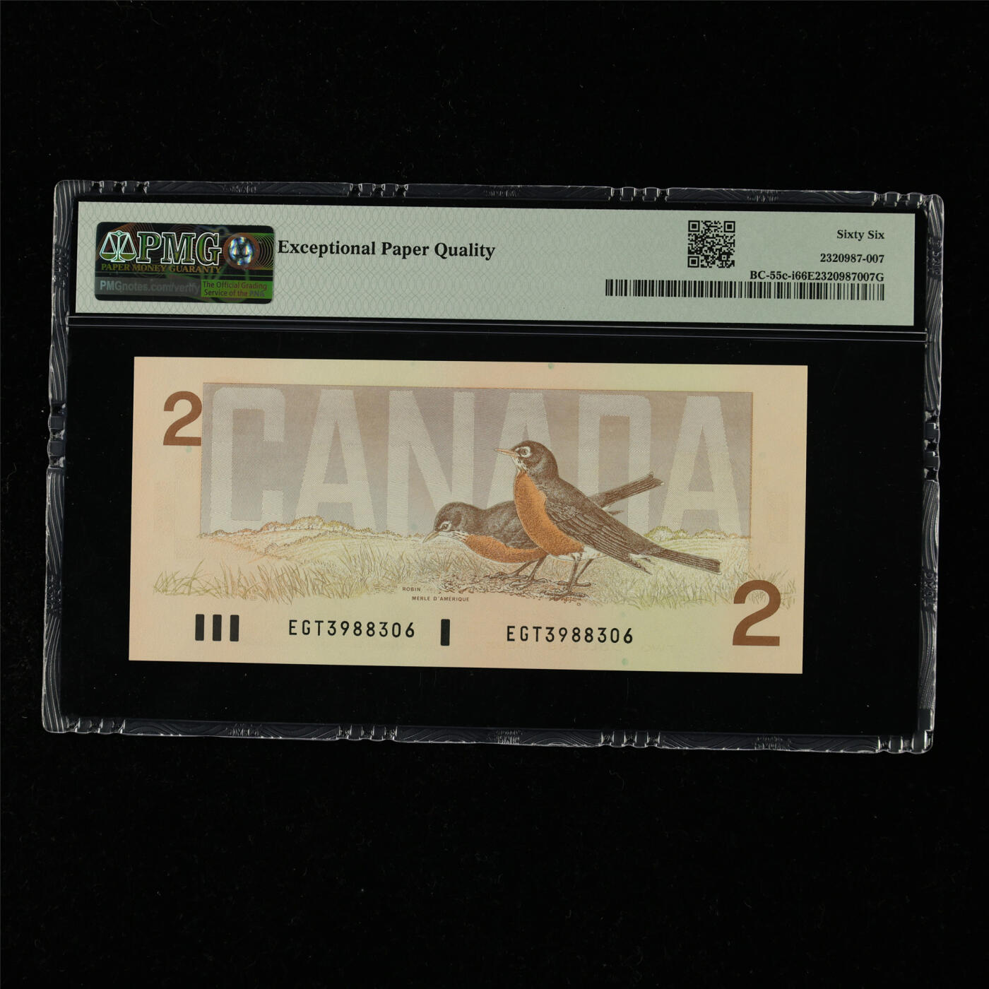 【亘邦集藏】第218期拍卖 1986年 加拿大2元 PMG 66EPQ EGT3988306