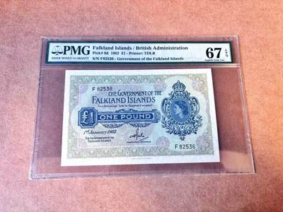【Blue Auction】世界纸币精拍第769期——18级TOP拍卖/信誉/品质/专业/高效💫 -    【无47】福克兰群岛 1982年1镑 女王 PMG67EPQ 