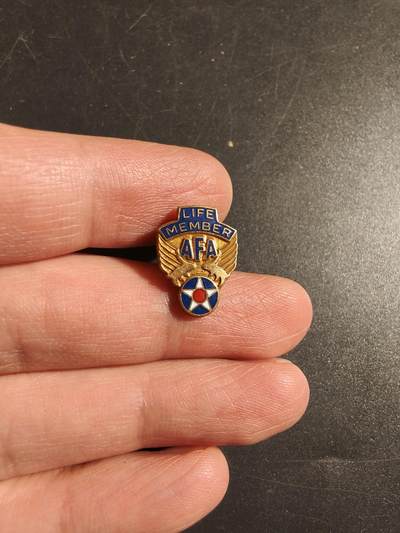 老王徽章第172期 - 美国空军协会终身成员证章    铜质珐琅包10k金