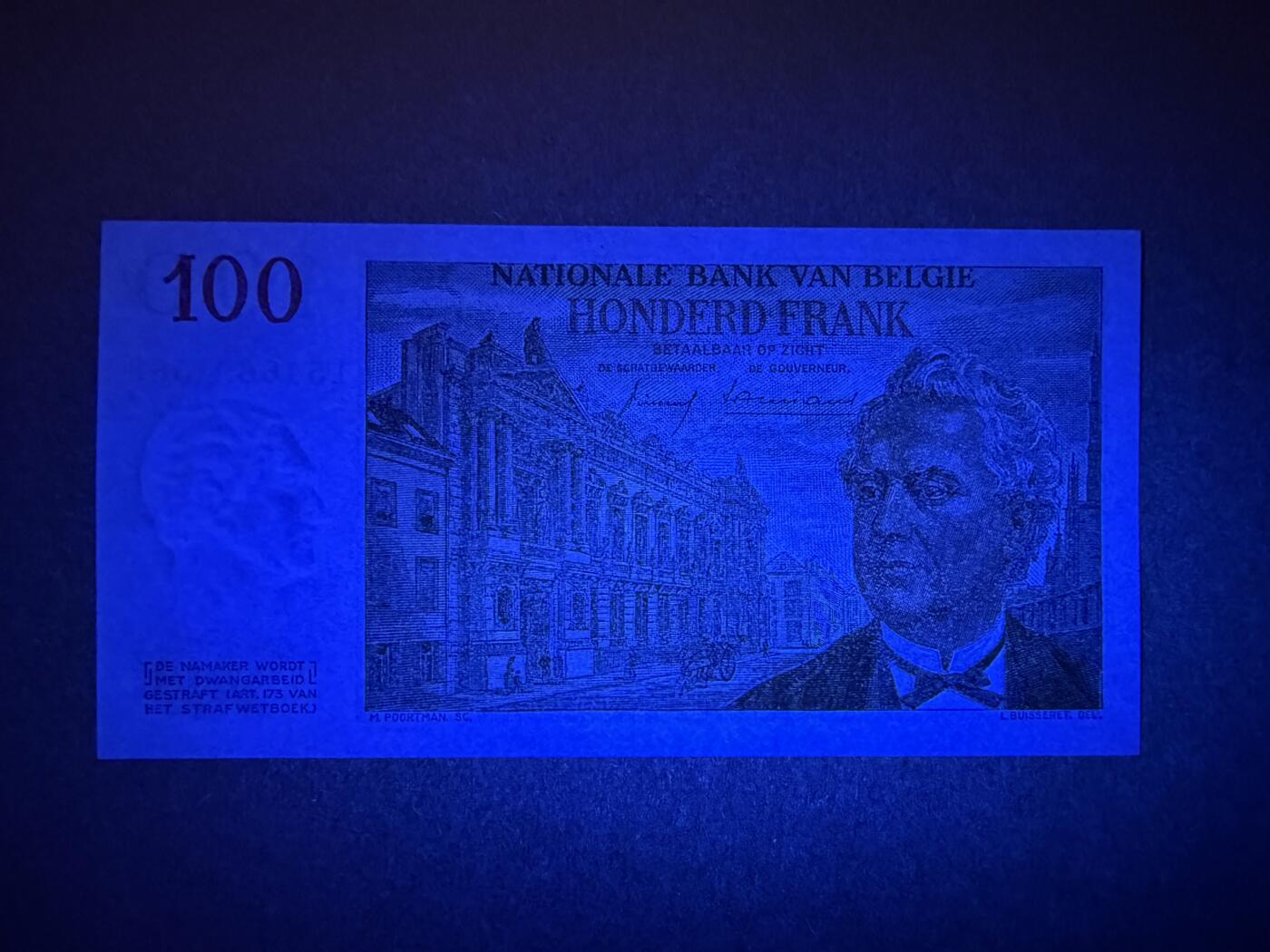 《艾美收藏》第226期-12.28周日外币精品场-蛇年收官 比利时100法郎 UNC 1958年 比利时国王利奥波德二世 尾8