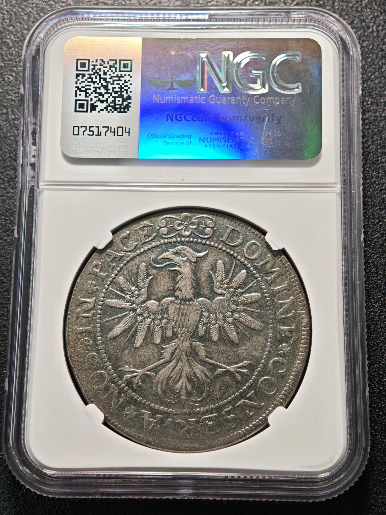 【德藏】世界币章拍卖第159期(元旦专场拍卖) 1640年 瑞士巴塞尔西里西亚布雷斯劳泰勒大银币 NGC AU53 深彩包浆 西里西亚布雷斯劳市，西里西亚是神圣罗马帝国的重要邦领，布雷斯劳是其核心城市；1640年正值三十年战争（1618-1648） 末期，欧洲局势动荡，该银币是战时西里西亚的流通与储藏货币