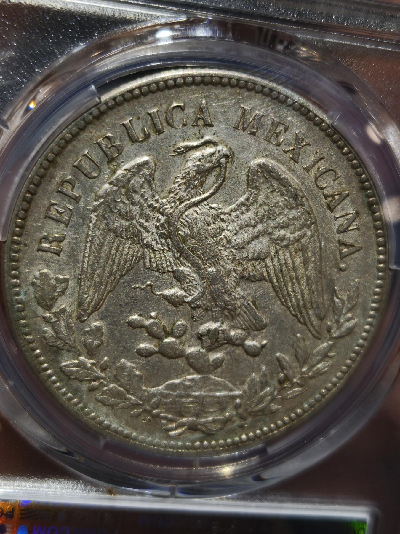 老银币专场（本场三位宝主提供） 墨西哥鹰洋，pc评级55分