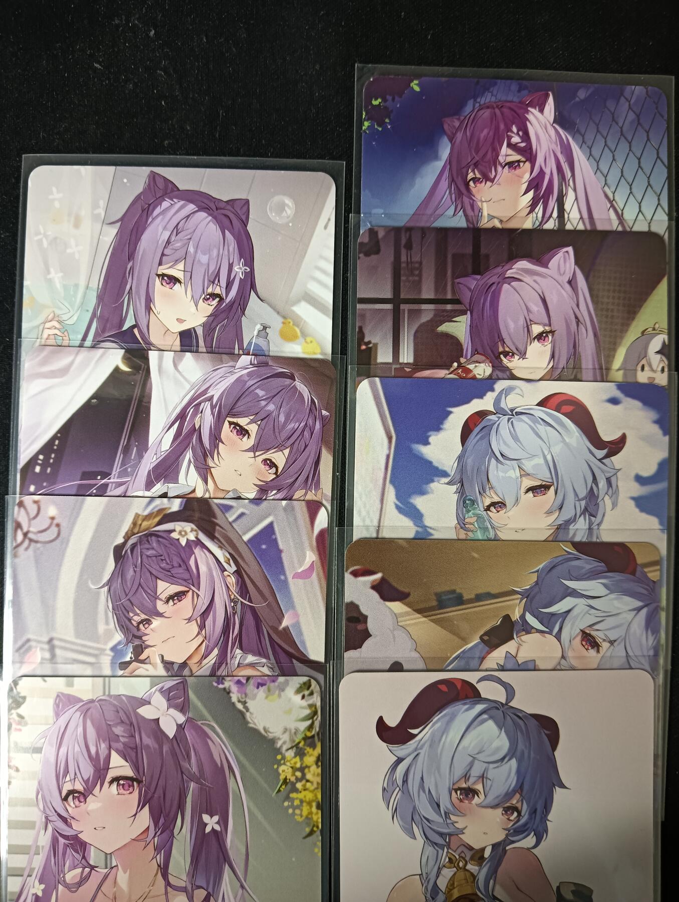 花开卡拍第53期（12月28号周日截拍，品控勿拍!!!拍品不寄存，运费5元，自制卡难免瑕疵，可能存在轻微撞角爆边等出厂瑕疵，品控介意勿拍！） 原神美少女02 1套9张 普卡