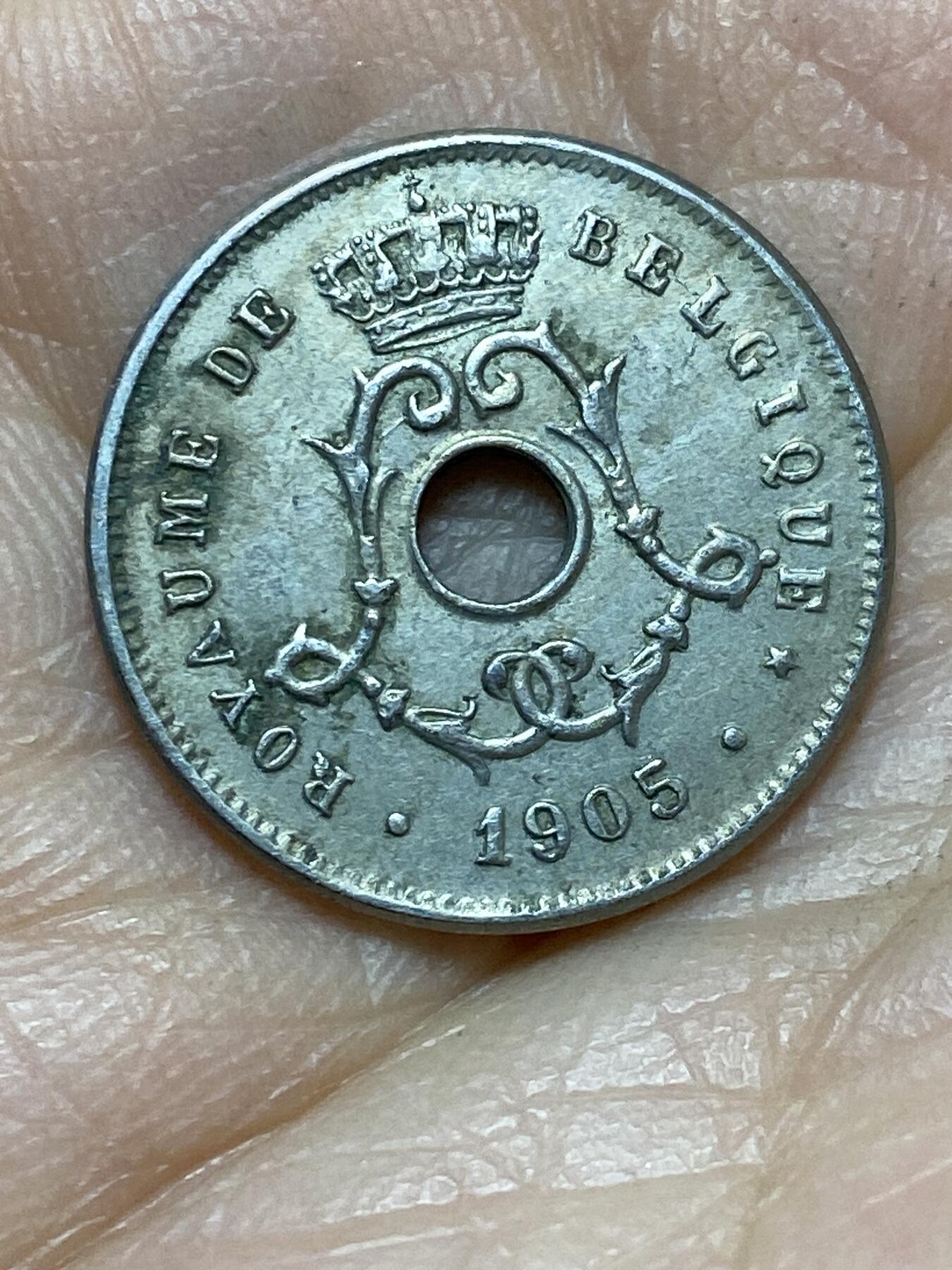 2025年第一百四十三场(总第一百六十九场）外国好品散币场(免佣金) 好品–比利时🇧🇪1905年5分(利奥波德二世时期，法语版)