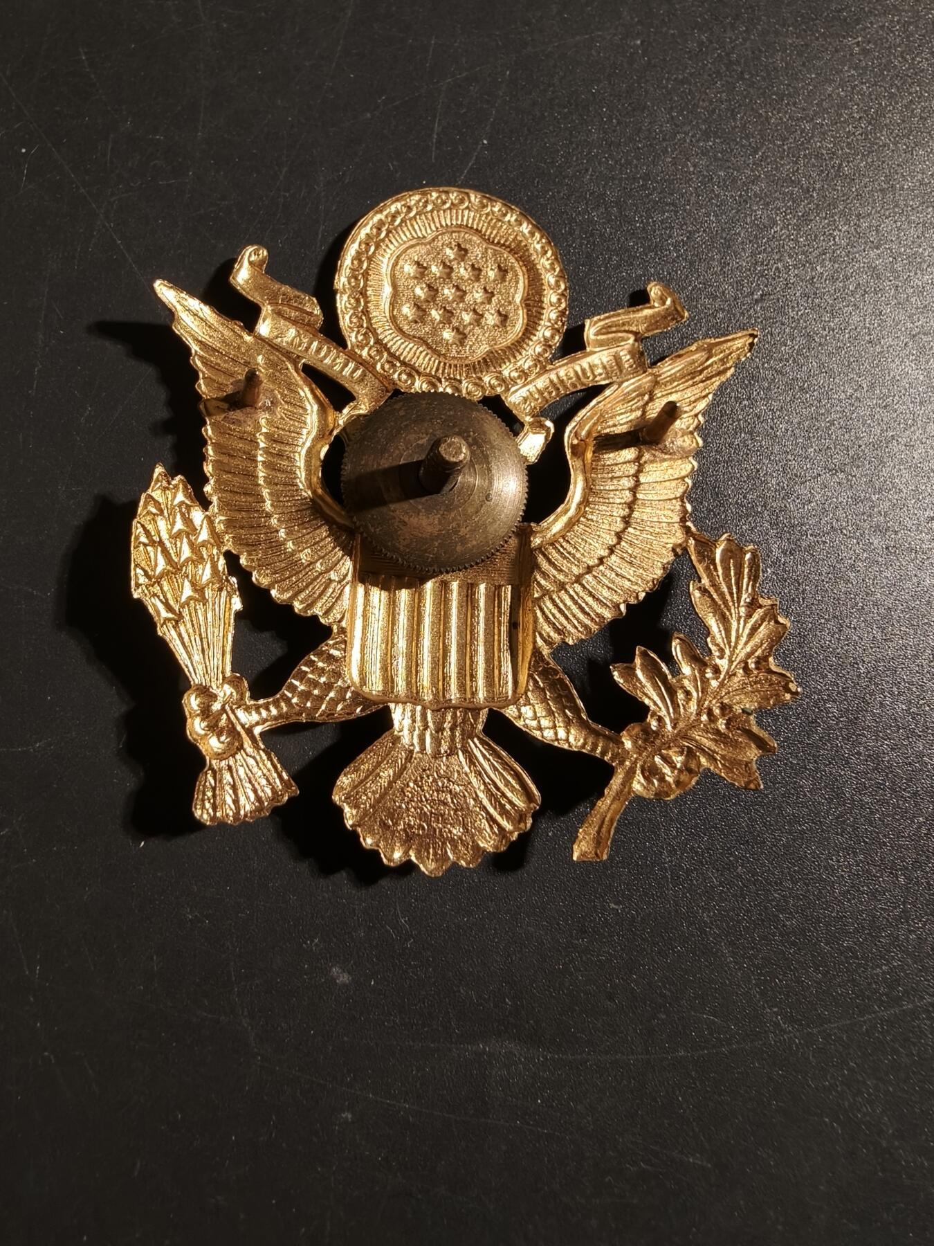 老王徽章第172期 美国陆军大檐帽帽徽     带厂标