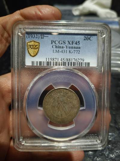 老银币专场（本场三位宝主提供） - 双旗二角，pc评级45分。