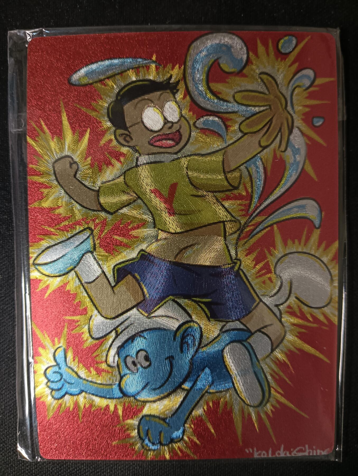 花开卡拍第53期（12月28号周日截拍，品控勿拍!!!拍品不寄存，运费5元，自制卡难免瑕疵，可能存在轻微撞角爆边等出厂瑕疵，品控介意勿拍！） 蓝精灵 粗闪