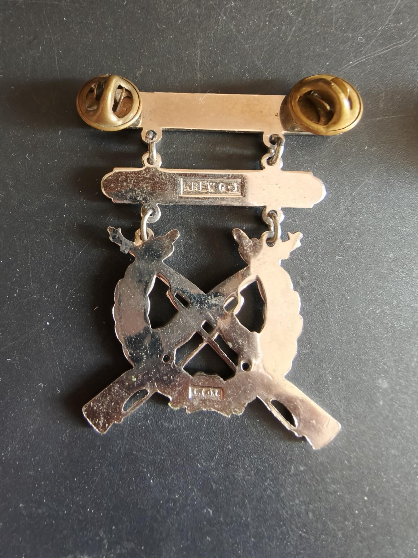 老王徽章第172期 美国海军陆战队神射手技能章    带步枪专家和第三次获得勋条    带厂标