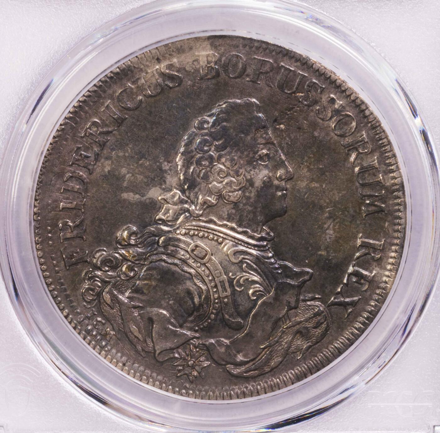 PCGS-AU50 1751普鲁士东方贸易泰勒老味道深打