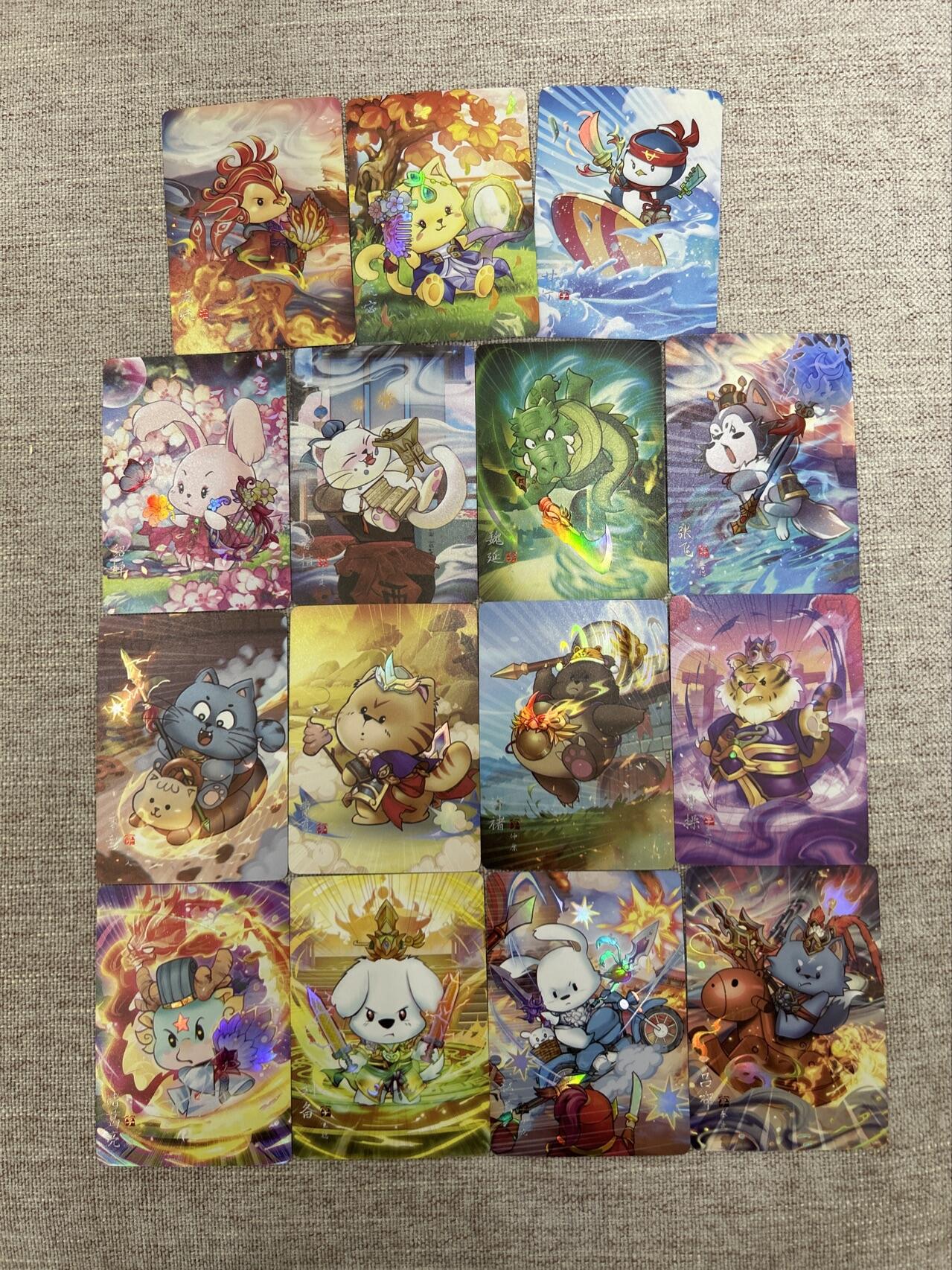 喜灰玩卡第二期免佣金（有需要代拍的卡友可联系免佣金） 燎原炎卡24年豪杰传的动物三国彩闪一组15张