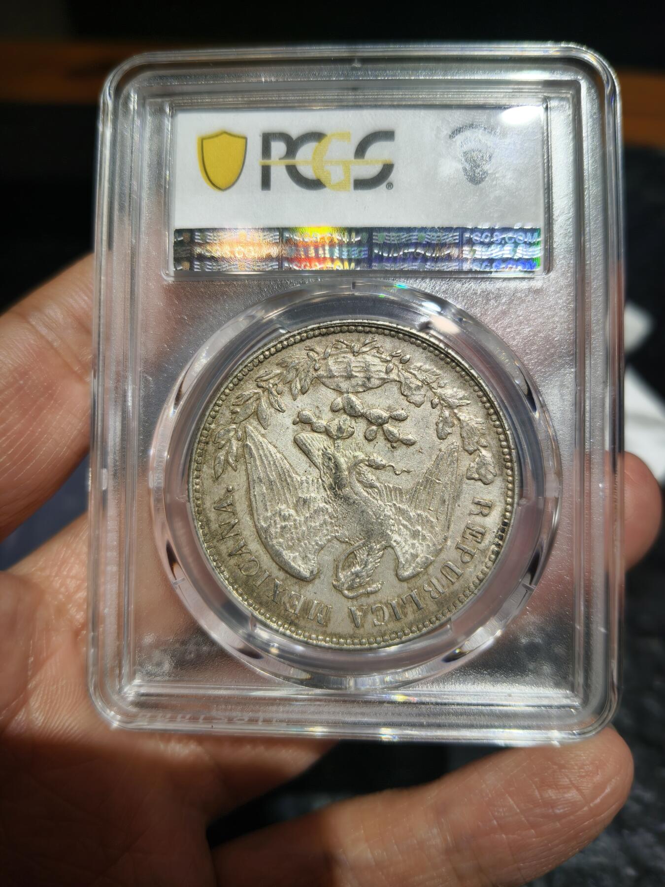 老银币专场（本场三位宝主提供） 墨西哥鹰洋，pc评级50分