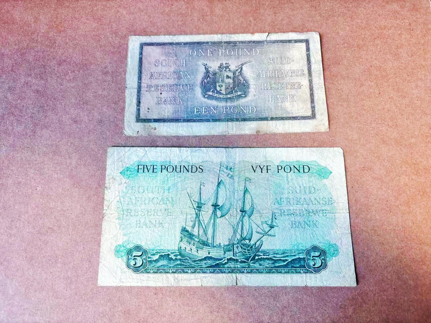 【Blue Auction】世界纸币精拍第769期——18级TOP拍卖/信誉/品质/专业/高效💫 【一组2张】南非 老版 1-5兰特 品相如图