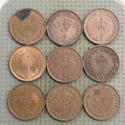 2025年第148场各国散币拍卖（总第148场） - 英国1/2便士9枚