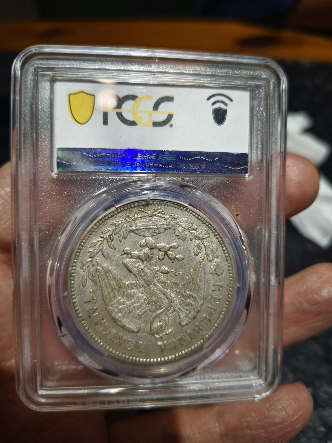 老银币专场（本场三位宝主提供） 墨西哥鹰洋，pc评级55分