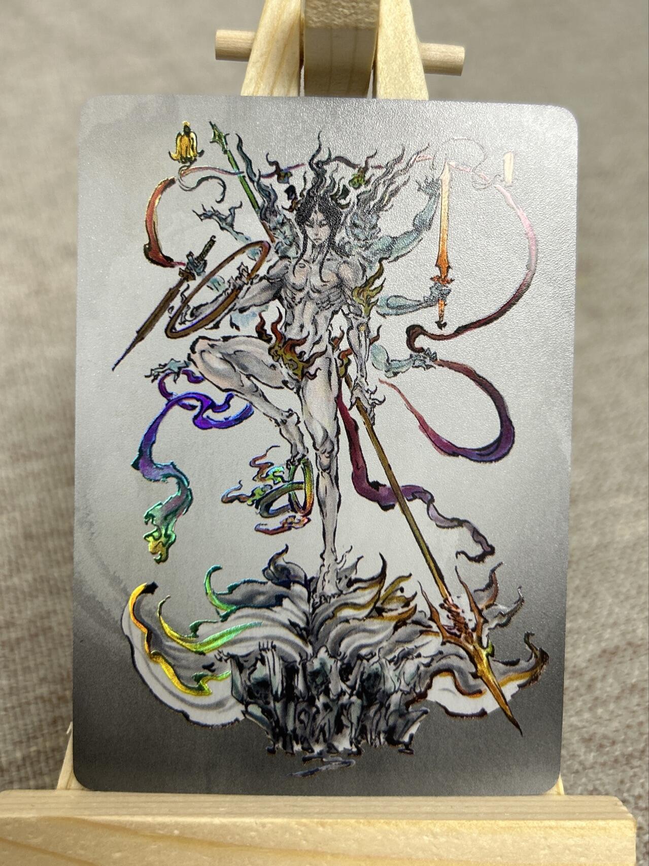 喜灰玩卡第二期免佣金（有需要代拍的卡友可联系免佣金） 沈鑫老师绘哪吒三头八臂彩闪卡一张