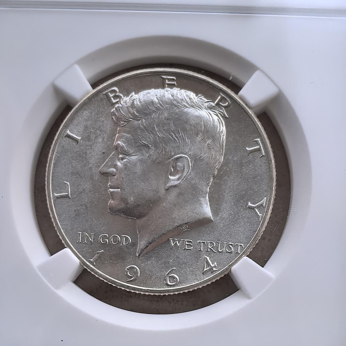 道一币馆币章第一百六十场 NGC Ms64 美国1964年肯尼迪50美分银币