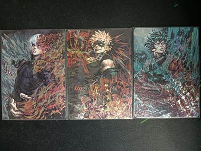 花开卡拍第53期（12月28号周日截拍，品控勿拍!!!拍品不寄存，运费5元，自制卡难免瑕疵，可能存在轻微撞角爆边等出厂瑕疵，品控介意勿拍！） - 男角色 1套3张 光刻