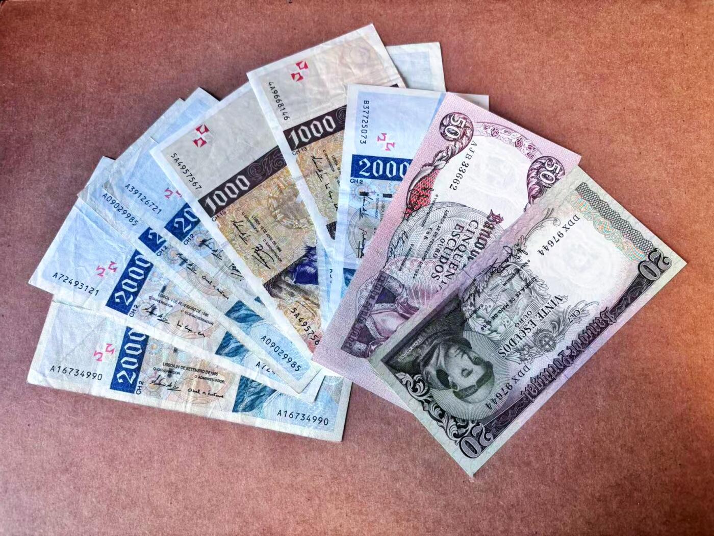 【Blue Auction】世界纸币精拍第769期——18级TOP拍卖/信誉/品质/专业/高效💫 【一组10张】葡萄牙不同版本20-2000埃斯库多 品相如图