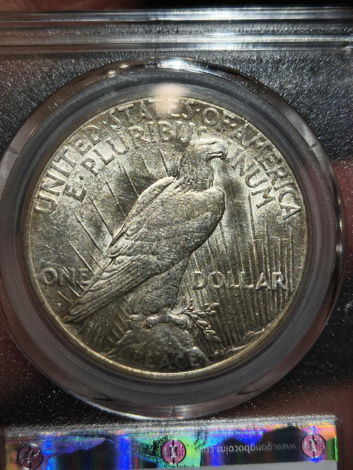 老银币专场（本场三位宝主提供） 美国和平鸽银币，公博评级64分