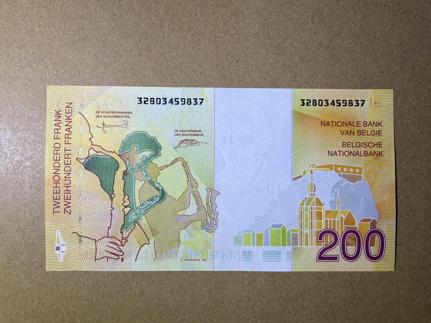 《艾美收藏》第226期-12.28周日外币精品场-蛇年收官 比利时200法郎 UNC 末版 萨克斯