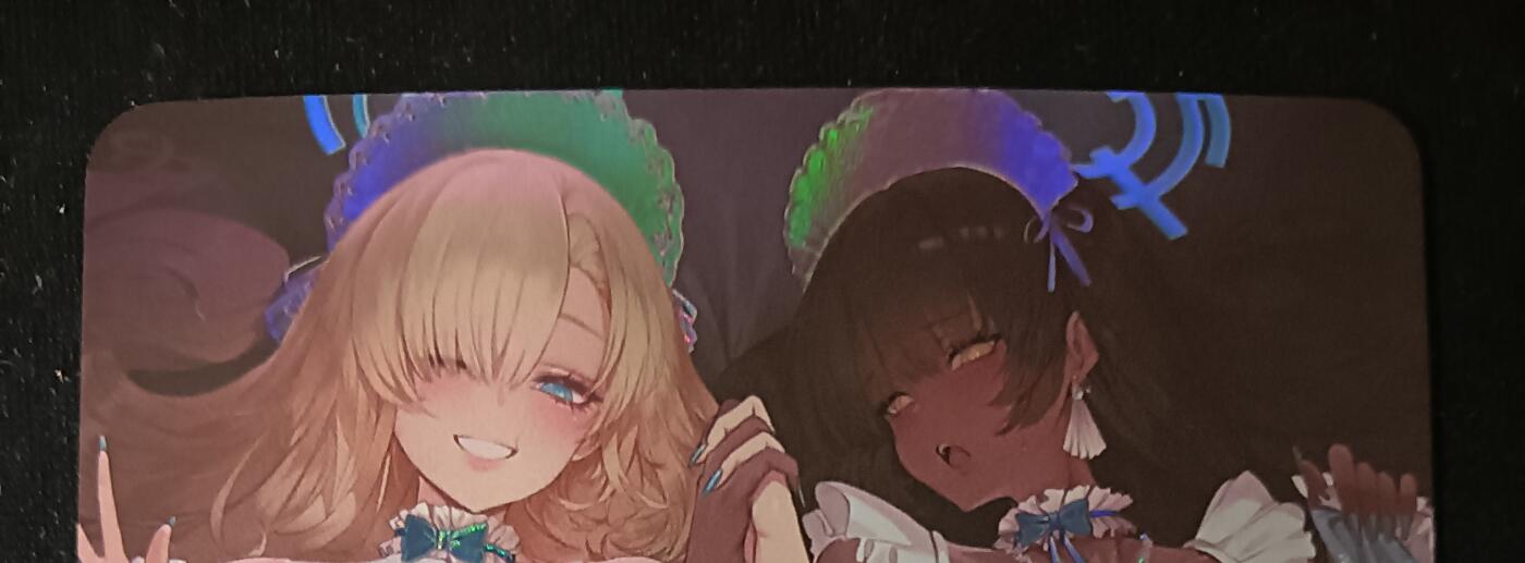 花开卡拍第53期（12月28号周日截拍，品控勿拍!!!拍品不寄存，运费5元，自制卡难免瑕疵，可能存在轻微撞角爆边等出厂瑕疵，品控介意勿拍！） 绘天阁卡牌 单卡系列 蔚蓝档案 明日奈与花凛 1张 彩闪