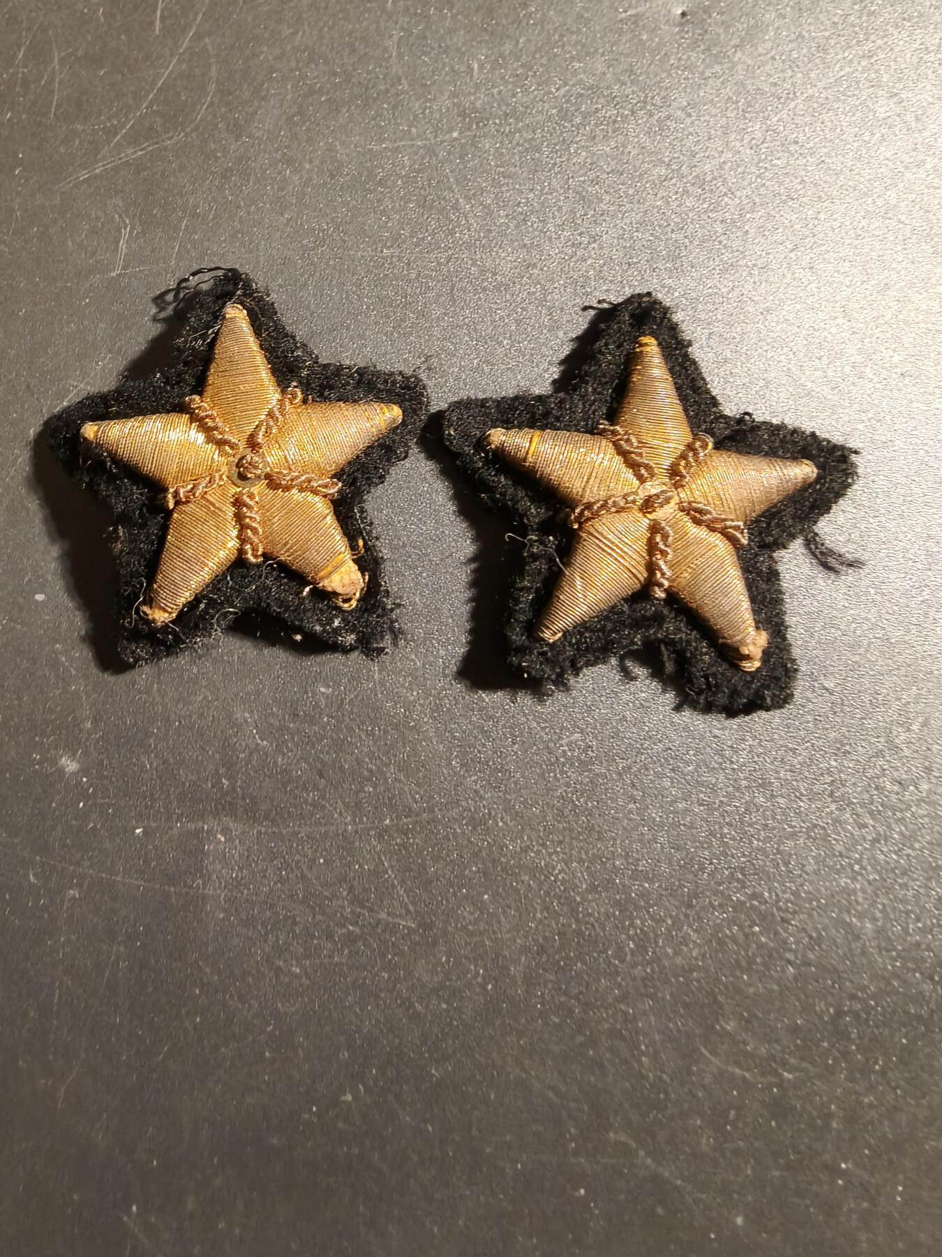 老王徽章第172期 美国海军军官金属丝刺绣领章一组     一战时期