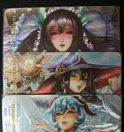 花开卡拍第53期（12月28号周日截拍，品控勿拍!!!拍品不寄存，运费5元，自制卡难免瑕疵，可能存在轻微撞角爆边等出厂瑕疵，品控介意勿拍！） - 五月卡牌 美少女 3张 粗闪