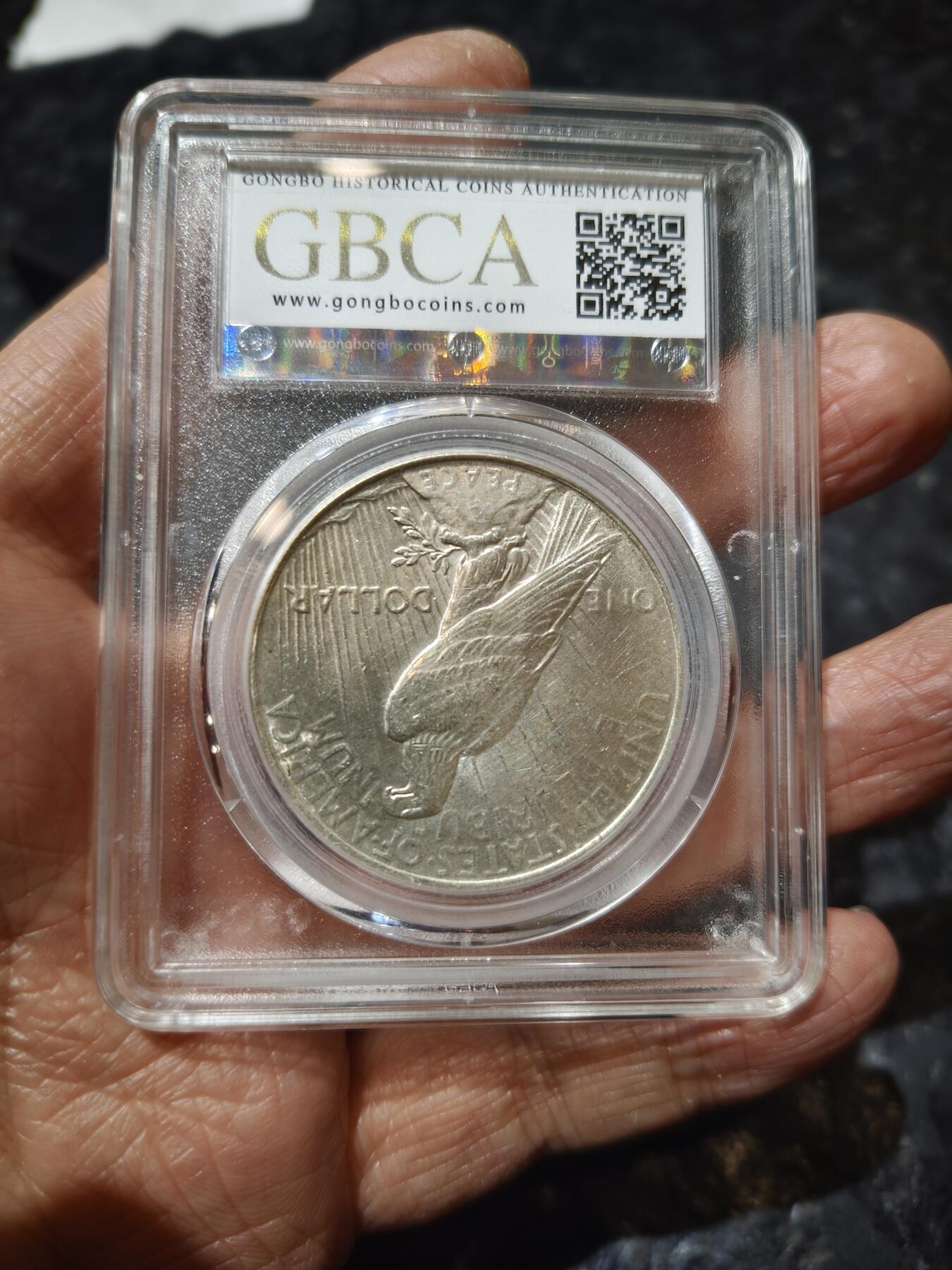 老银币专场（本场三位宝主提供） 美国和平鸽银币，公博评级64分