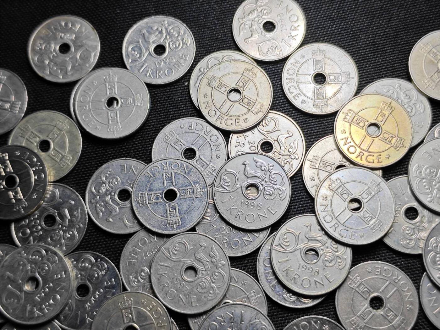 KK钱币收藏小铺 《套币 好品/批量散币专场》  2月预留时间 周末发货  挪威1克朗59枚一组