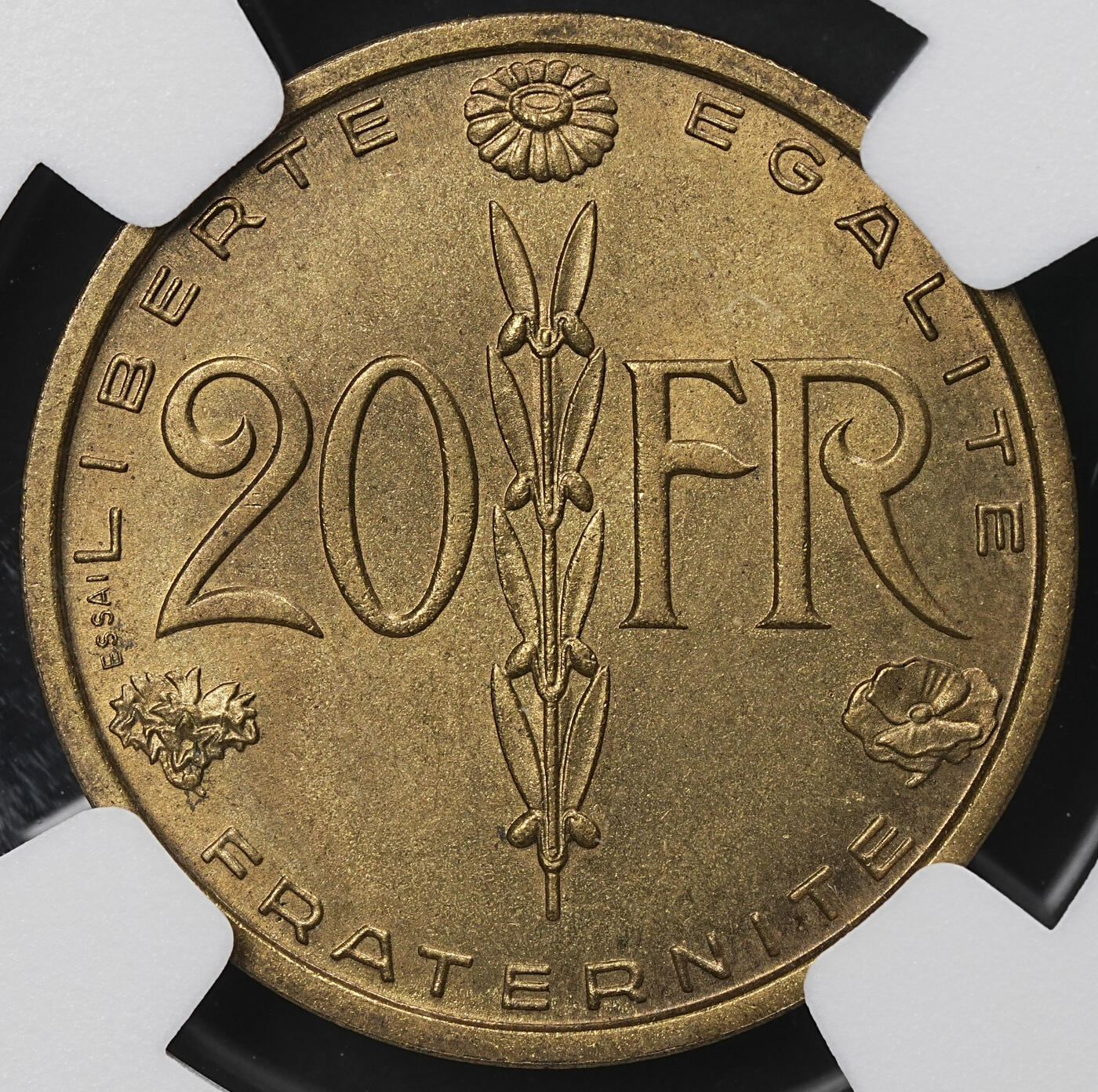 修遠堂世界钱币第九十九期 NGC MS66 1950年法国20法郎样币 ESSAI