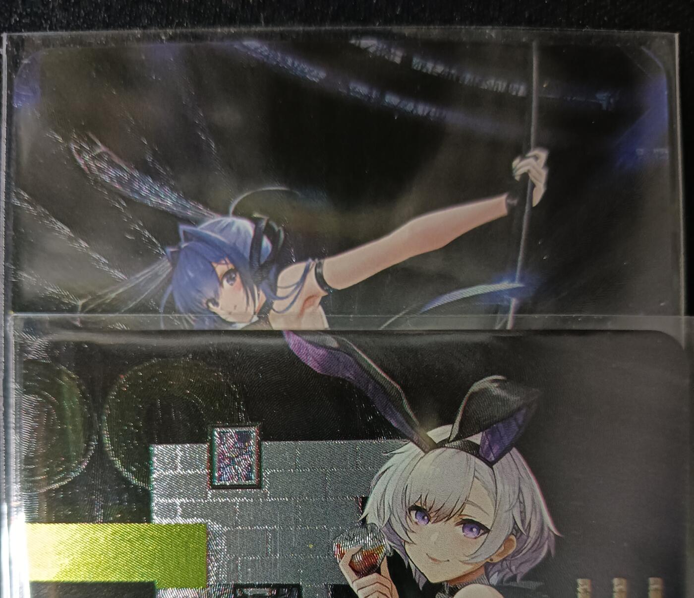 花开卡拍第53期（12月28号周日截拍，品控勿拍!!!拍品不寄存，运费5元，自制卡难免瑕疵，可能存在轻微撞角爆边等出厂瑕疵，品控介意勿拍！） 宁缺卡牌 碧蓝航线 兔女郎 2张 粗闪