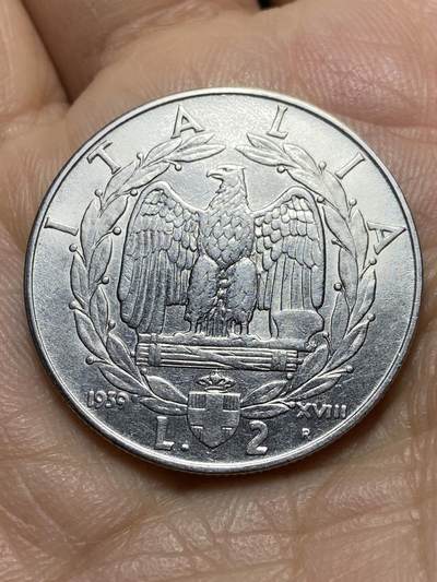 2025年第一百四十三场(总第一百六十九场）外国好品散币场(免佣金) - 意大利王国1939年2里拉(1939 R Yr XVIII ，维托里奥·埃马努埃莱三世，有磁版)