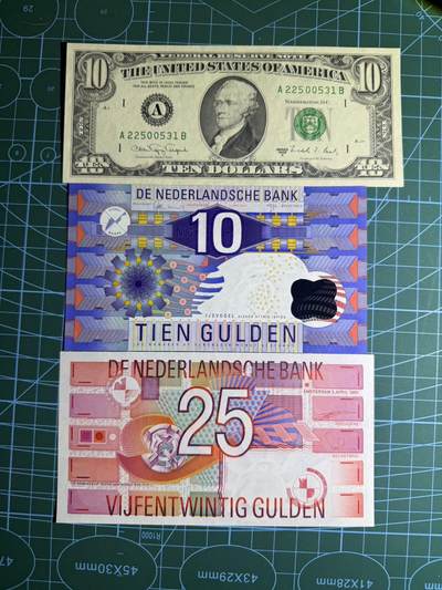 【炜奕收藏】，第五十四期，本场佣金已改，请大家注意 - 美国&荷兰共3张，AU-UNC品相