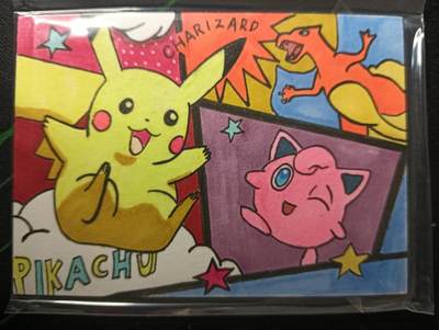 花开卡拍第53期（12月28号周日截拍，品控勿拍!!!拍品不寄存，运费5元，自制卡难免瑕疵，可能存在轻微撞角爆边等出厂瑕疵，品控介意勿拍！） - 手绘卡 画师：晴天 宝可梦