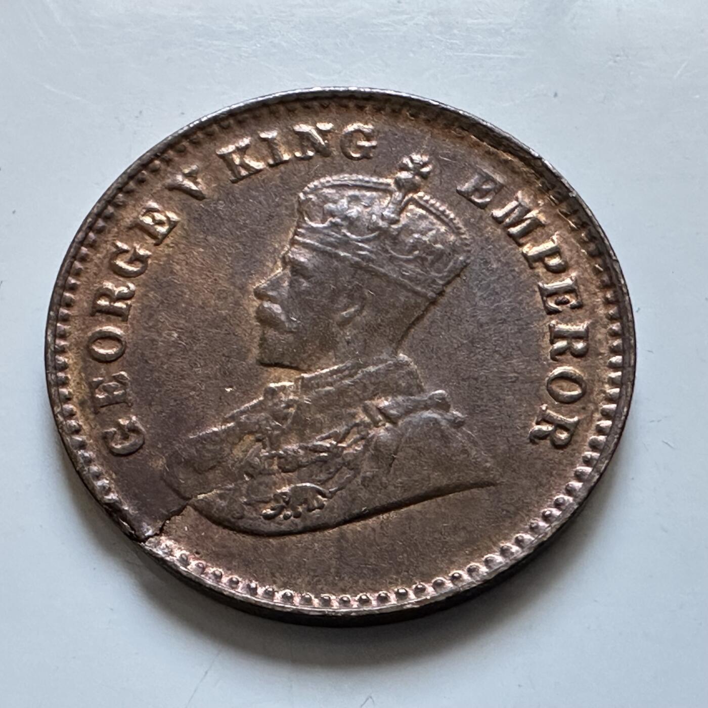 🌹外币初藏🌹🐯2025年第147场  每周二四六晚8️⃣点 接代拍 印度1920年1/12安娜铜币 a