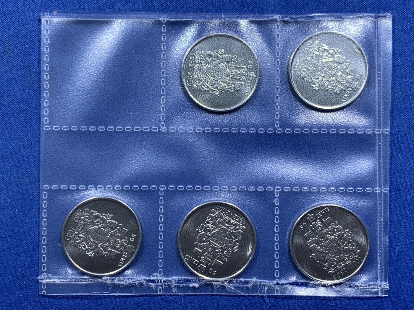 《竞宝斋》第452场 周日，周一 2场连拍 （全场包邮，欢迎送拍） 五枚一组 加拿大 2002年 50分 加拿大皇家造币厂 细节见图