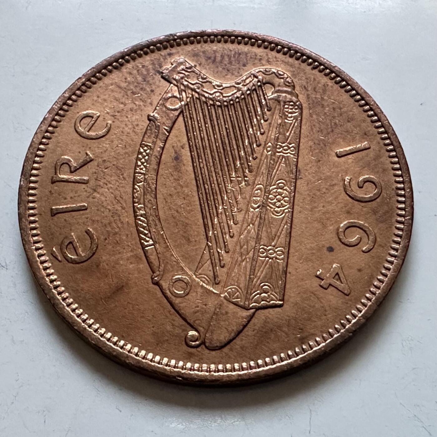 🌹外币初藏🌹🐯2025年第147场  每周二四六晚8️⃣点 接代拍 爱尔兰1964年一便士