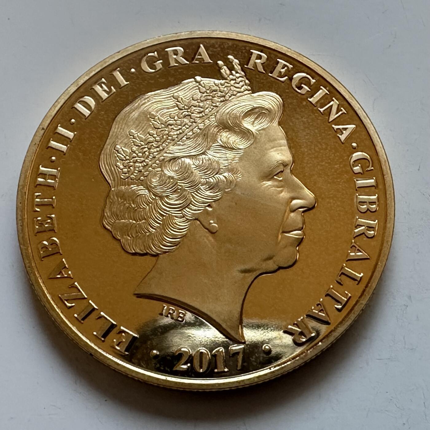 🌹外币初藏🌹🐯2025年第147场  每周二四六晚8️⃣点 接代拍 直布罗陀2017年女王一克朗纪念币