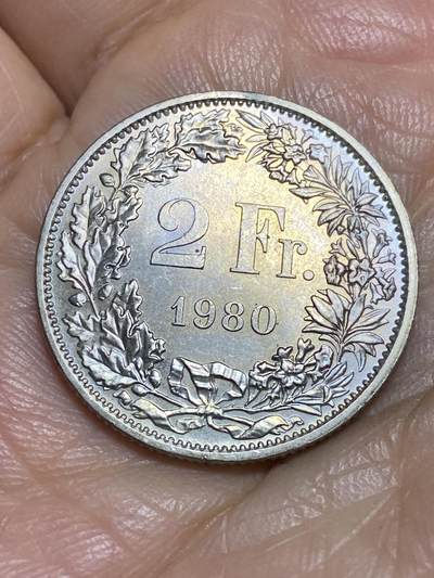 2026年第一场(总第一百七十场）外国好品散币场(免佣金) - 原光好品–瑞士🇨🇭1980年2法郎(第三版，无标版)