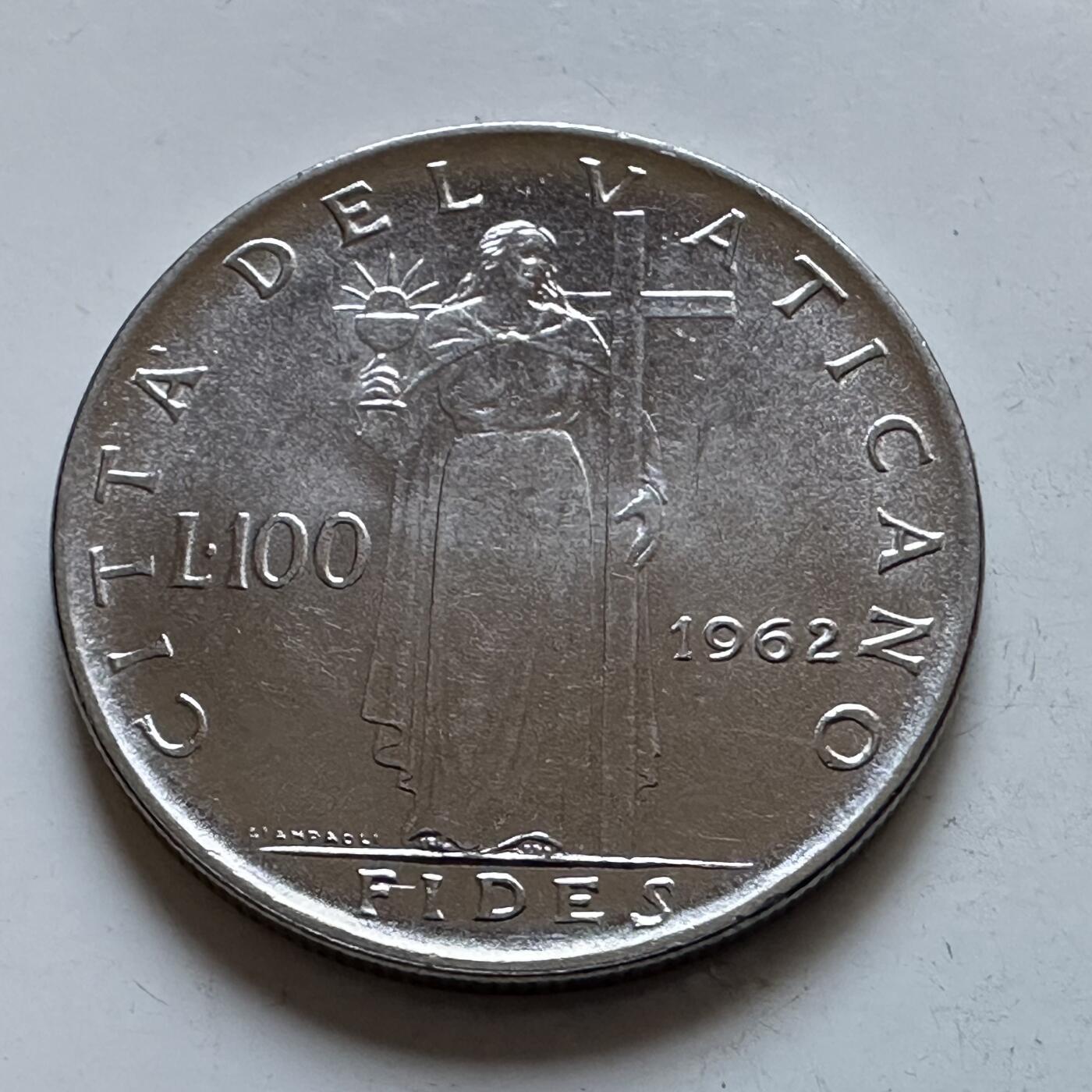 🌹外币初藏🌹🐯2025年第147场  每周二四六晚8️⃣点 接代拍 梵蒂冈1962年100里拉