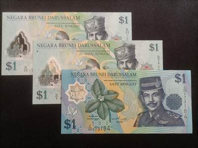 【游宝包邮场】蛇年第103期  - 文莱-1林吉特【2008/2011/2013年 全新UNC/UNC-】