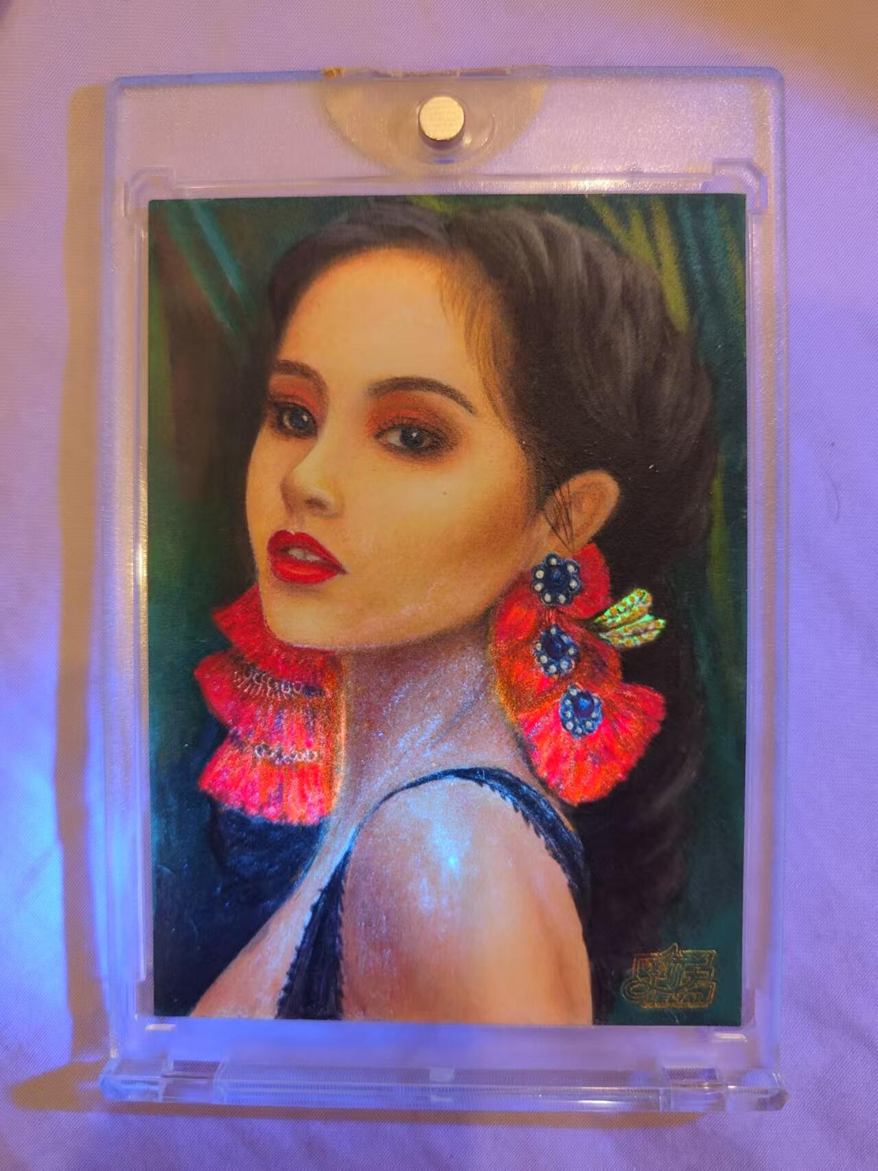 寸草不生拍卖 第十七期  手绘卡  画师冰羽（图二紫光灯效果）