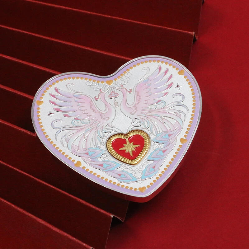 CSIS-GREAT评级精品钱币拍卖第三百三十二期 中国2024年上币心有灵犀精制异形心形锌合金镀金银章吊坠组合纪念章