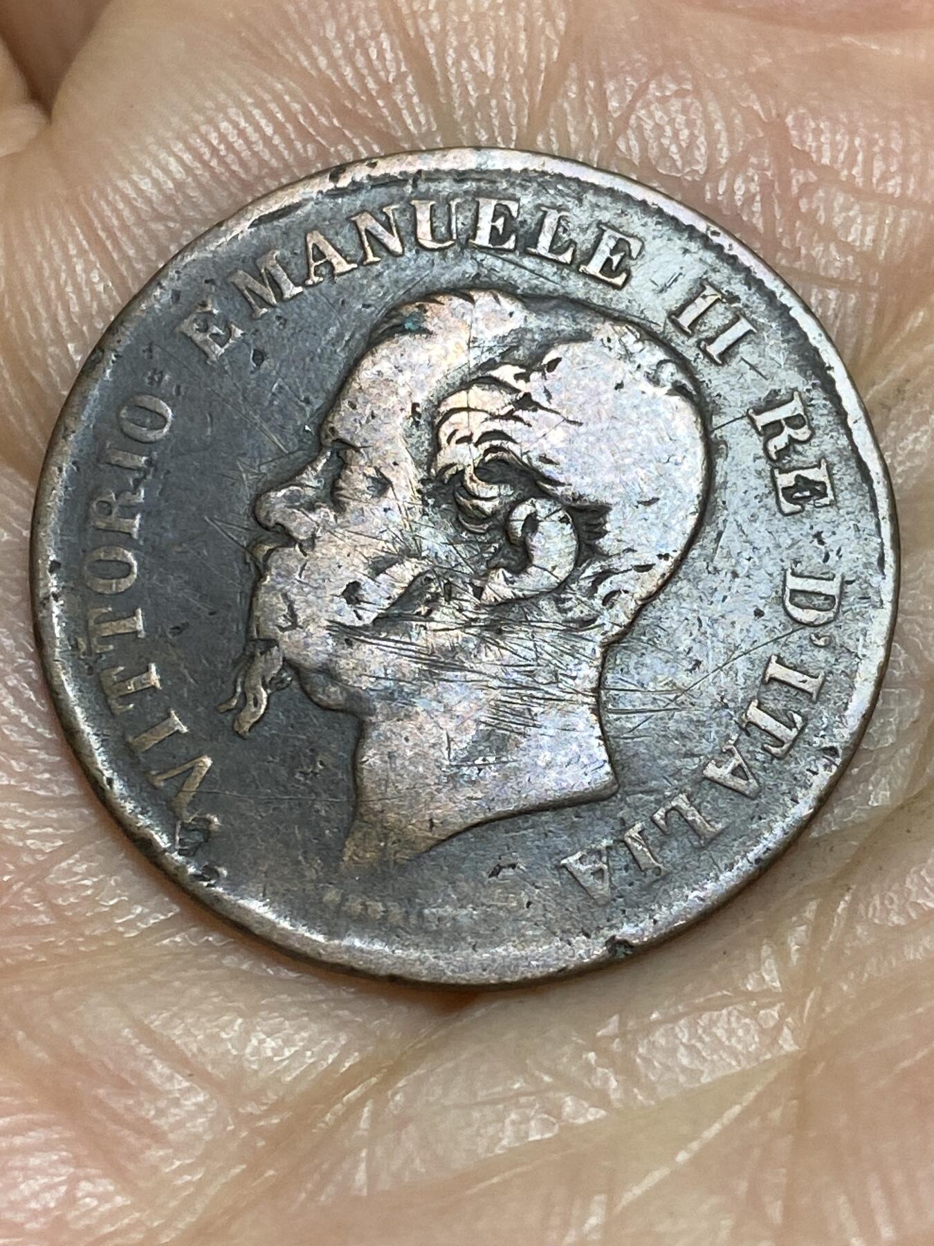 2026年第一场(总第一百七十场）外国好品散币场(免佣金) 意大利王国1861年5分(维托里奥·埃马努埃莱二世，N标那不勒斯造，首发年仅发行3年)