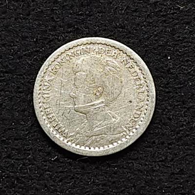 【全场包邮】纯粹捡漏拍490场（免费代拍第27场） - 荷兰1914年中年威廉明娜女王10分（15毫米1.4克）银币