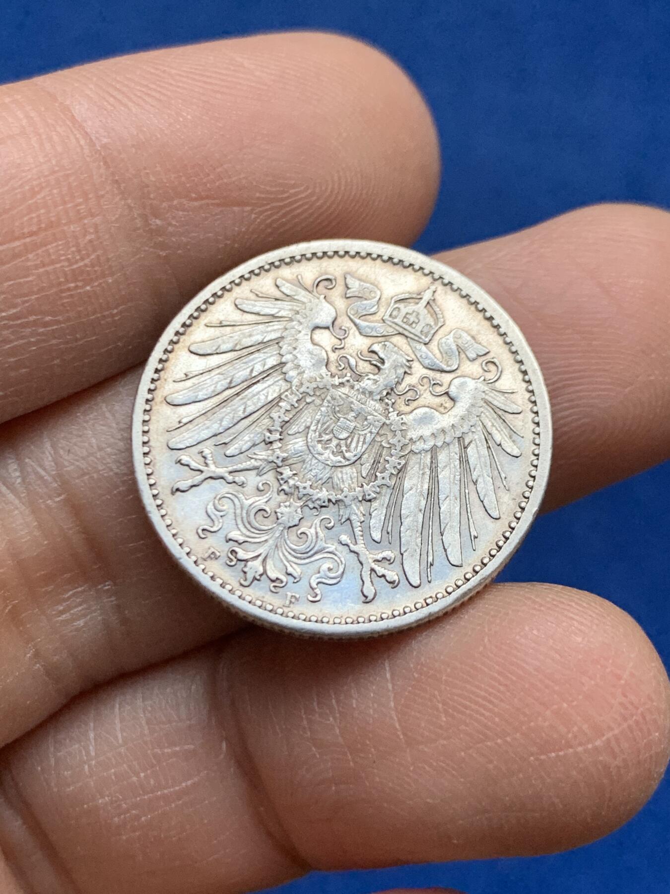 《竞宝斋》第452场 周日，周一 2场连拍 （全场包邮，欢迎送拍） 德国 1906年 1马克银币