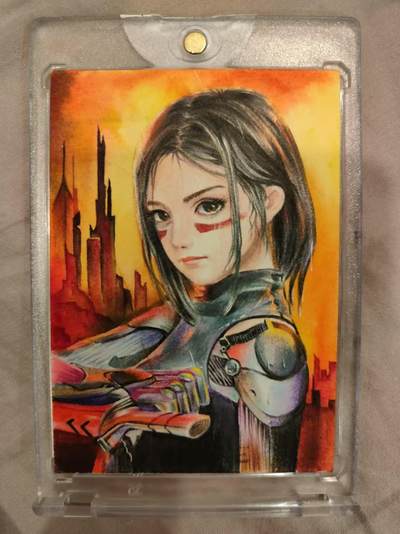 寸草不生拍卖 第十七期  - 手绘卡  画师驼背老巫婆（图二紫光灯效果）